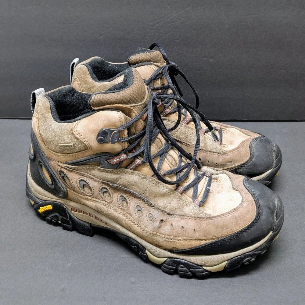 Merrell Pulse II Vibram Mid Brown Men’s Outdoor Lace Up Hiking Boots Size 10